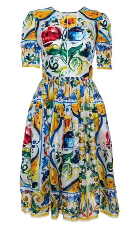 dolce gabbana maiolica dress|Dolce & Gabbana midi dresses.